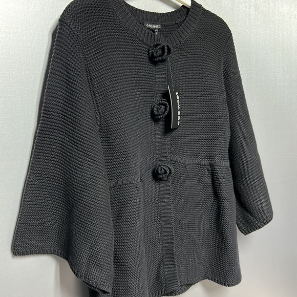 💯 cotton babydoll 600 west size small cardigan rose knit snap closure - Picture 4 of 13